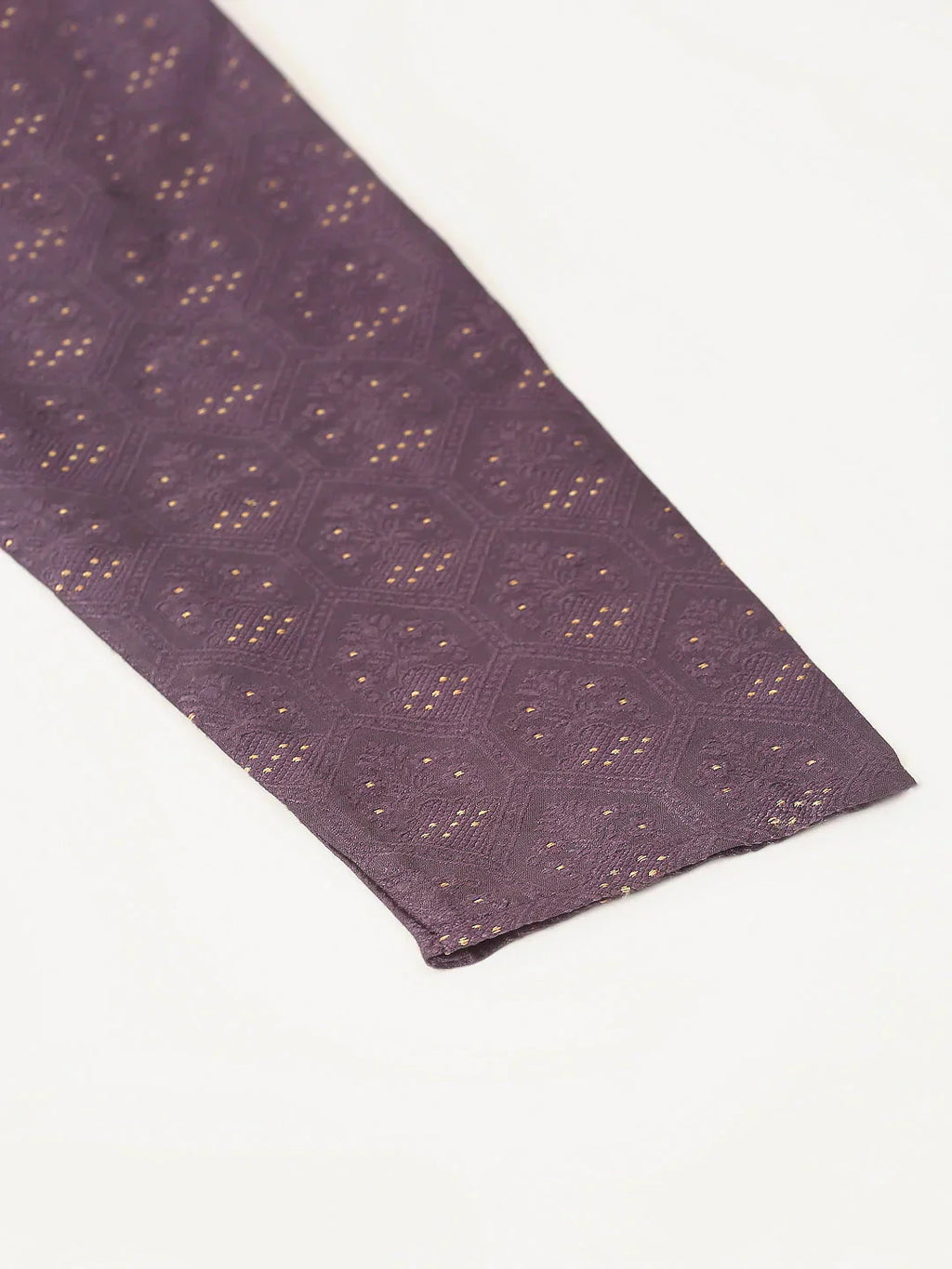 Jompers Men's Silk Blend Collar Embroidered Kurta only - Purple