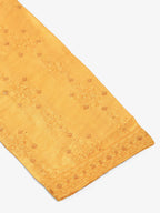 Jompers Men's Silk Blend Collar Embroidered Kurta Only - Yellow