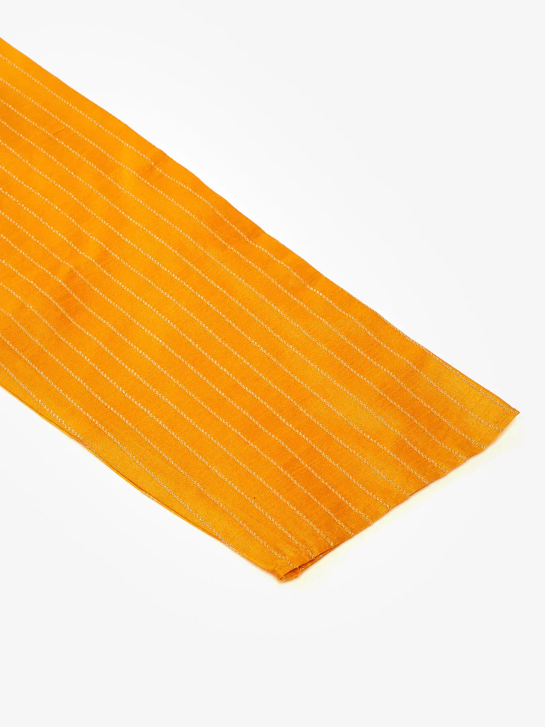 Jompers Men's Mustard Striped Pleated Chikankari Kurta Only