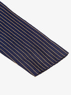 Jompers Men's Navy Blue Striped Pleated Chikankari Kurta Only