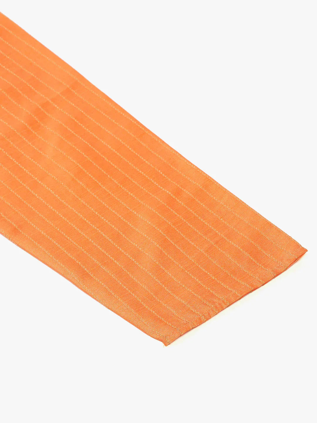 Jompers Men's Peach Striped Pleated Chikankari Kurta Only