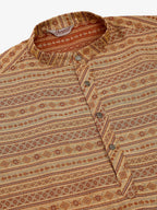 Jompers Men's Printed Sequinned Kurta Only - Brown