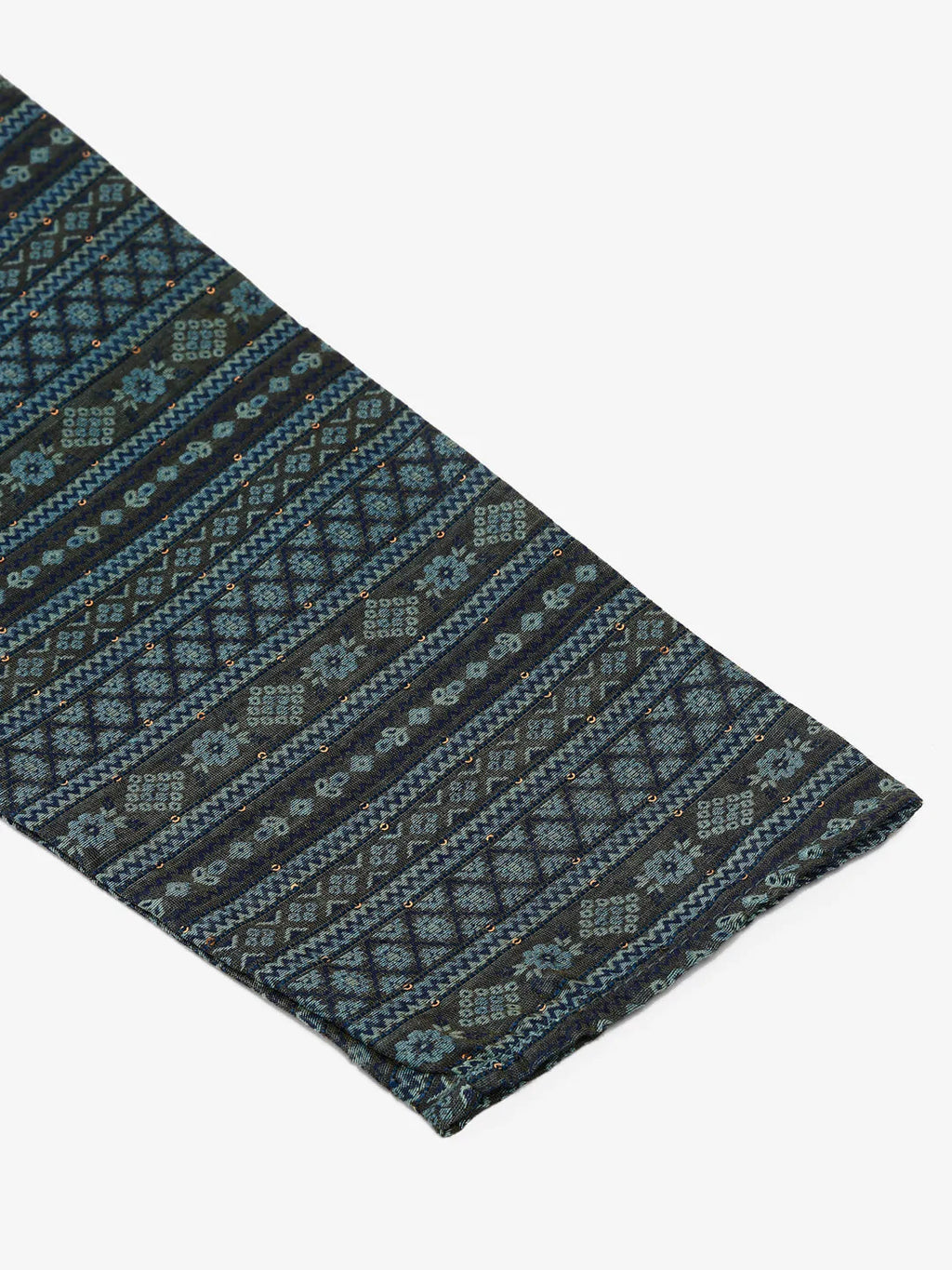 Jompers Men's Printed Sequinned Kurta Only - Teal