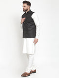 Jompers Men's Solid Kurta Pajama with Solid Waistcoat