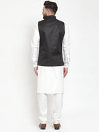 Jompers Men's Solid Kurta Pajama with Solid Waistcoat