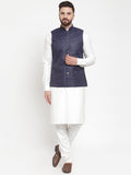Jompers Men's Beautiful Solid Kurta Pajama with Solid Waistcoat