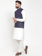 Jompers Men's Beautiful Solid Kurta Pajama with Solid Waistcoat