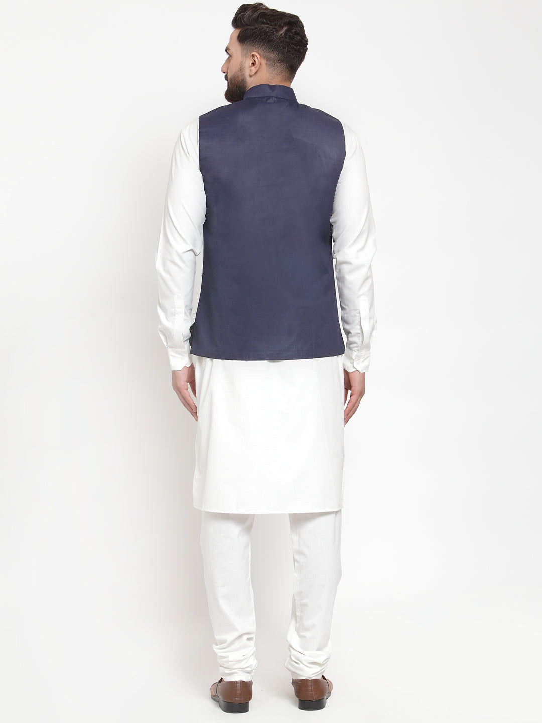 Jompers Men's Beautiful Solid Kurta Pajama with Solid Waistcoat