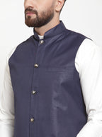 Jompers Men's Beautiful Solid Kurta Pajama with Solid Waistcoat