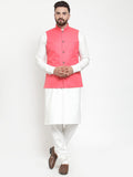Jompers Beautiful Solid Kurta Pajama with Solid Waistcoat For Men