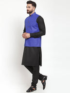 Jompers Men's Solid Kurta Pajama with Solid Royal Waistcoat