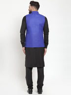 Jompers Men's Solid Kurta Pajama with Solid Royal Waistcoat