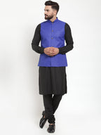 Jompers Men's Solid Kurta Pajama with Solid Royal Waistcoat