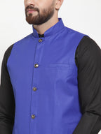 Jompers Men's Solid Kurta Pajama with Solid Royal Waistcoat