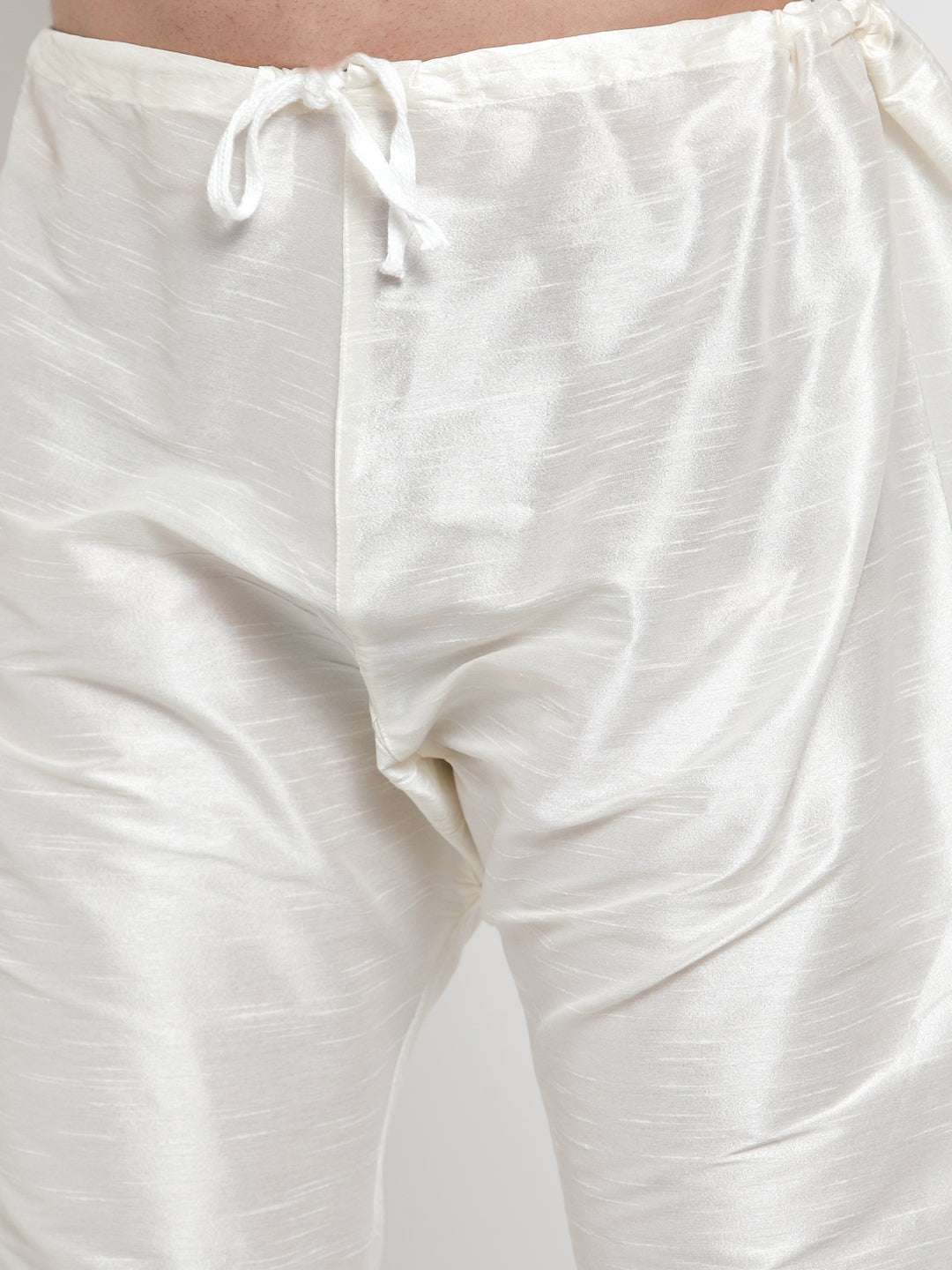 Jompers Men's Solid Dupion Kurta Pajama with Woven Jacquard Waistcoat (Purple)
