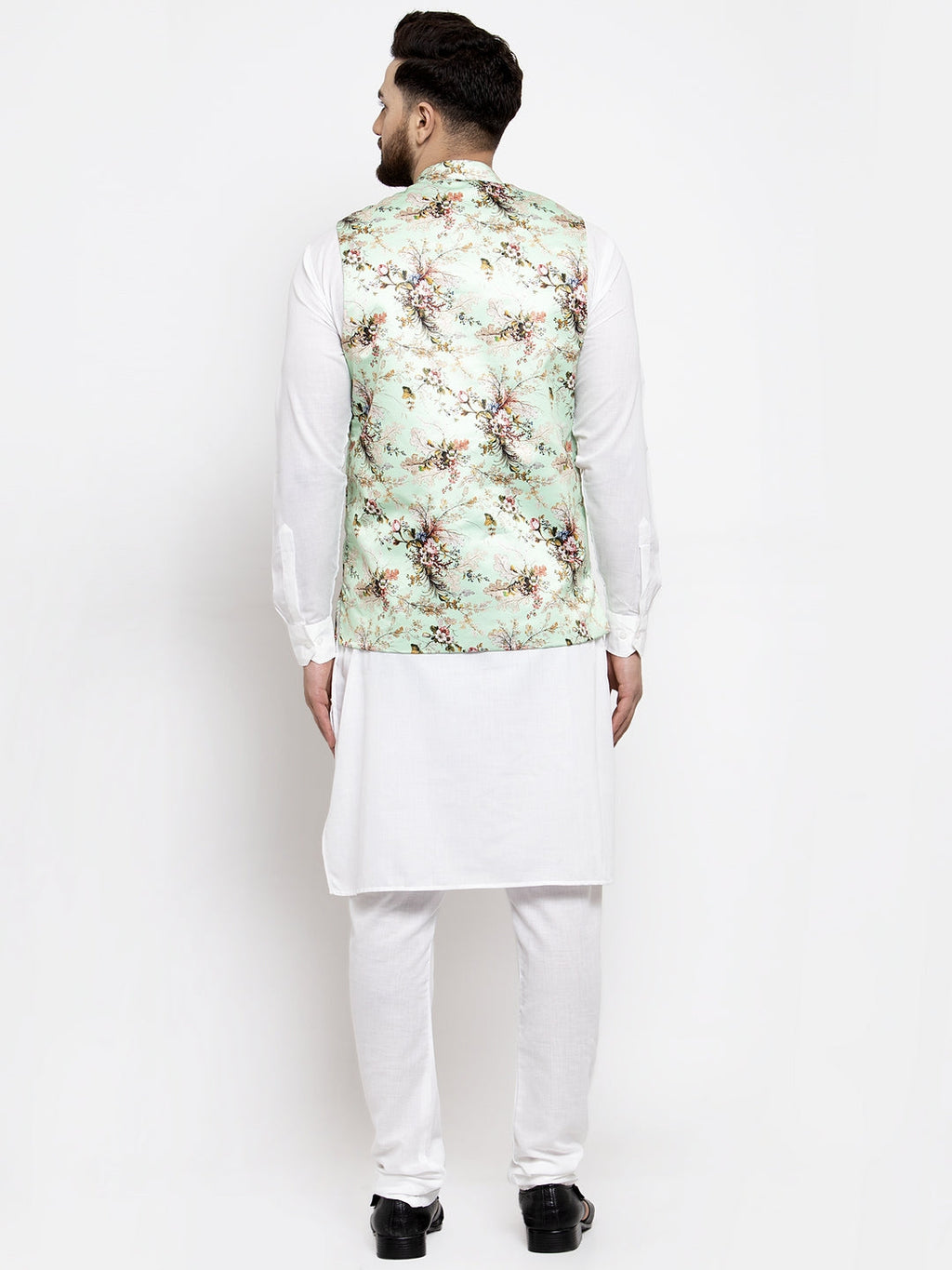 Jompers Men's Solid Cotton Kurta Pajama with Printed Waistcoat (Lime-W) - Distacart