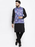 Jompers Men's Solid Cotton Kurta Pajama with Printed Waistcoat (Voilet-B) - Distacart