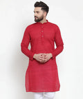 Jompers Men's Maroon Chikan Kurta Only