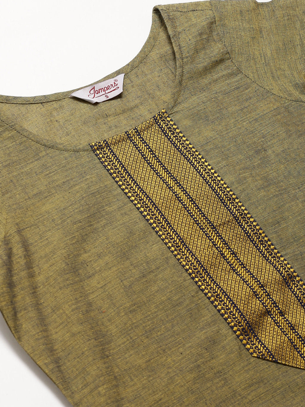 Jompers Women Mustard Yoke Design Kurta with Trousers - Distacart