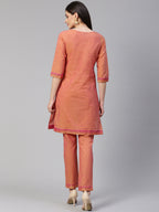 Jompers Women Pink Yoke Design Kurta with Trousers - Distacart