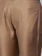 Jompers Women Brown Embroidered Solid Kurta with Trousers - Distacart