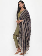 Jompers Women Mustard Solid Kurta with Trousers & Dupatta - Distacart