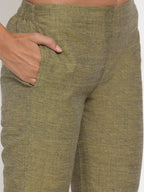 Jompers Women Mustard Solid Kurta with Trousers & Dupatta - Distacart