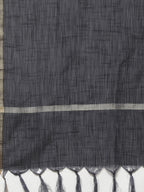 Jompers Women Navy Blue & Charcoal Grey Self Design Kurta with Trousers & Dupatta - Distacart