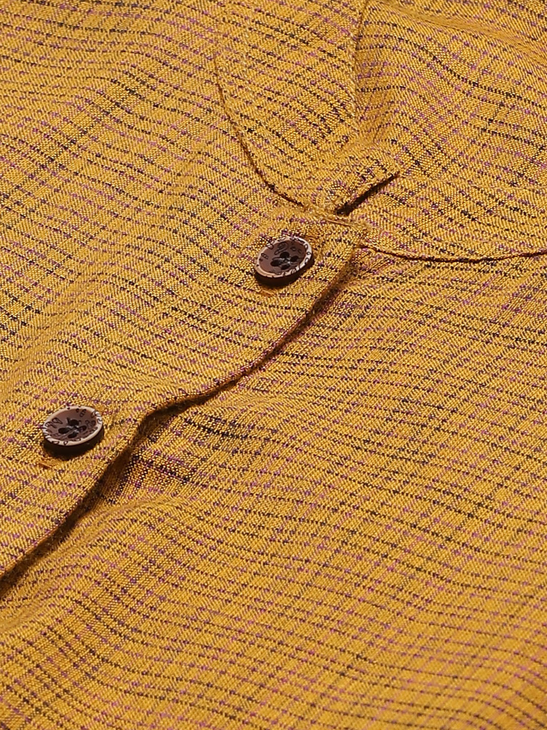 Jompers Women Mustard & Beige Self Checked Kurta with Trousers & Dupatta - Distacart