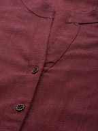 Jompers Women Maroon & Grey Solid Kurta with Trousers & Dupatta - Distacart