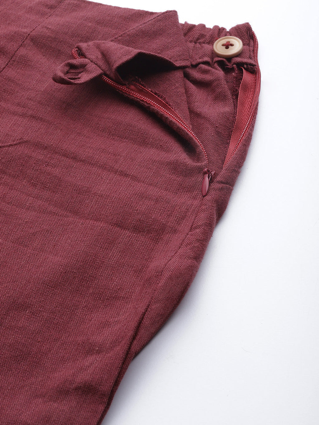 Jompers Women Maroon & Grey Solid Kurta with Trousers & Dupatta - Distacart