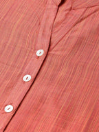 Jompers Women Rust Orange & Beige Self-Striped Kurta with Trousers & Dupatta - Distacart