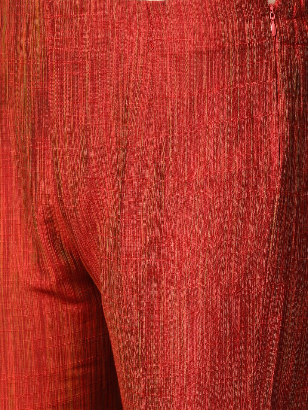 Jompers Women Red & Black Self-Striped Kurta with Trousers & Dupatta - Distacart