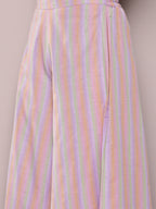 Jompers Women's Printed flared kurta palazzo dupatta set - Purple