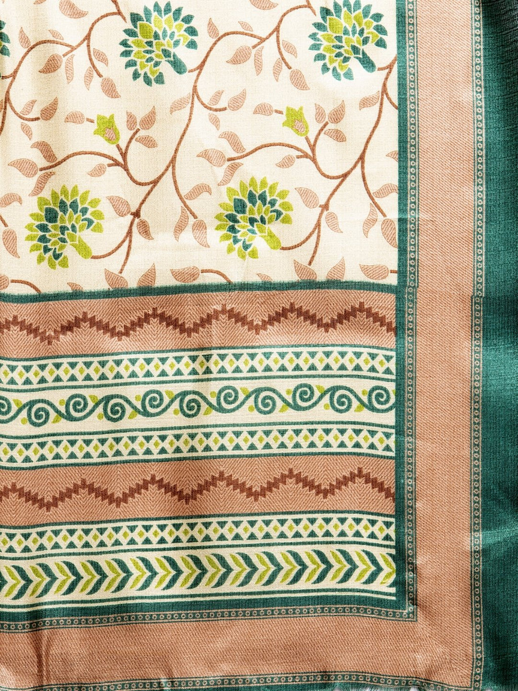 Jompers Women Green Self-Striped Kurta with Trousers & Art Silk Dupatta - Distacart