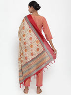 Jompers Women Pink Solid Kurta with Trousers & Dupatta - Distacart