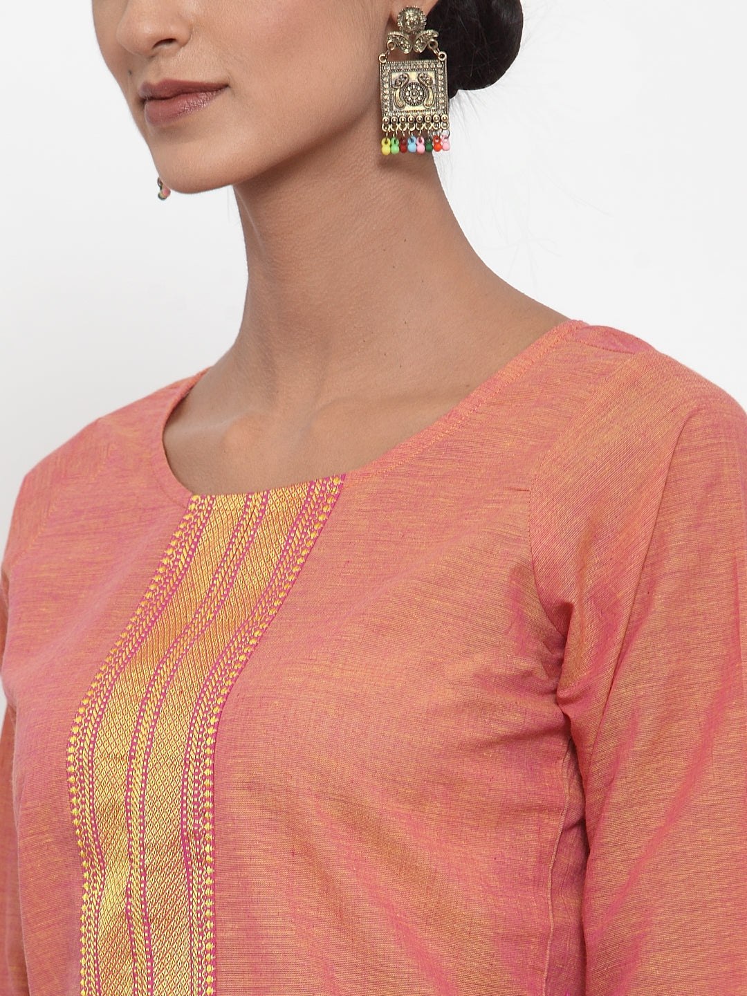 Jompers Women Pink Solid Kurta with Trousers & Dupatta - Distacart