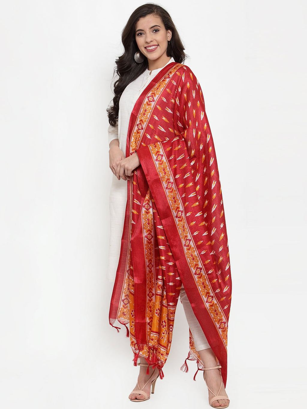 Jompers Women Off-White Solid Kurta with Trousers & Dupatta - Distacart