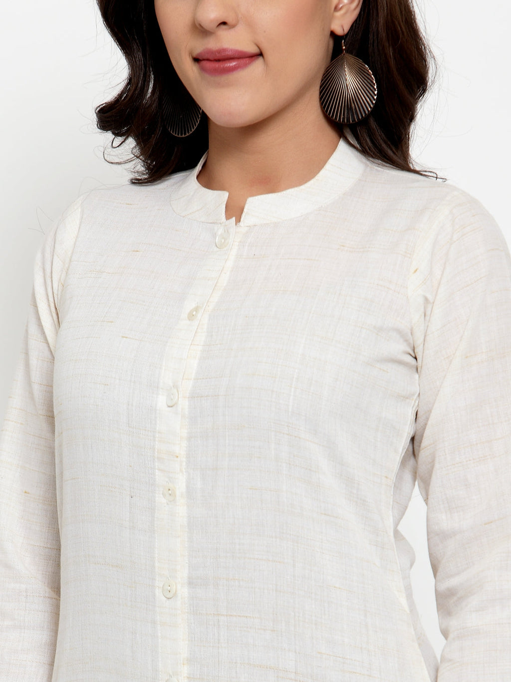 Jompers Women Off-White Solid Kurta with Trousers & Dupatta - Distacart