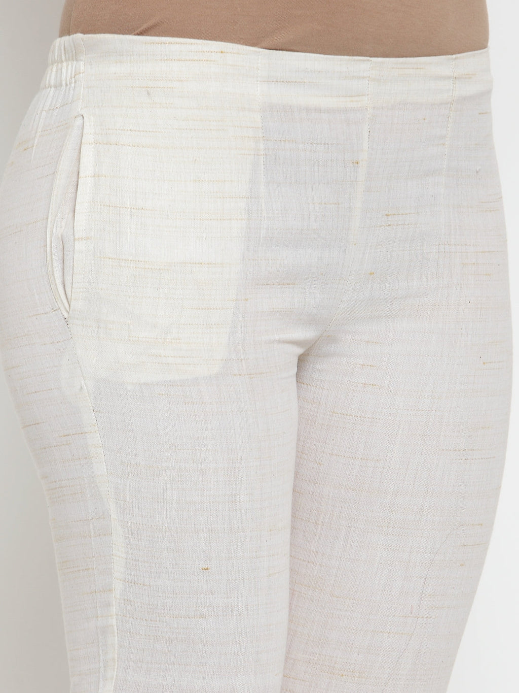 Jompers Women Off-White Solid Kurta with Trousers & Dupatta - Distacart