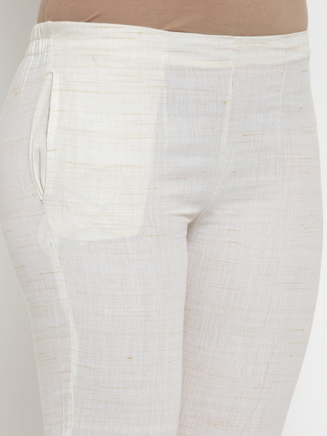 Jompers Women Off-White Solid Kurta with Trousers & Dupatta - Distacart