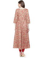 Jompers Women Red & Beige Printed A-Line Kurta - Distacart