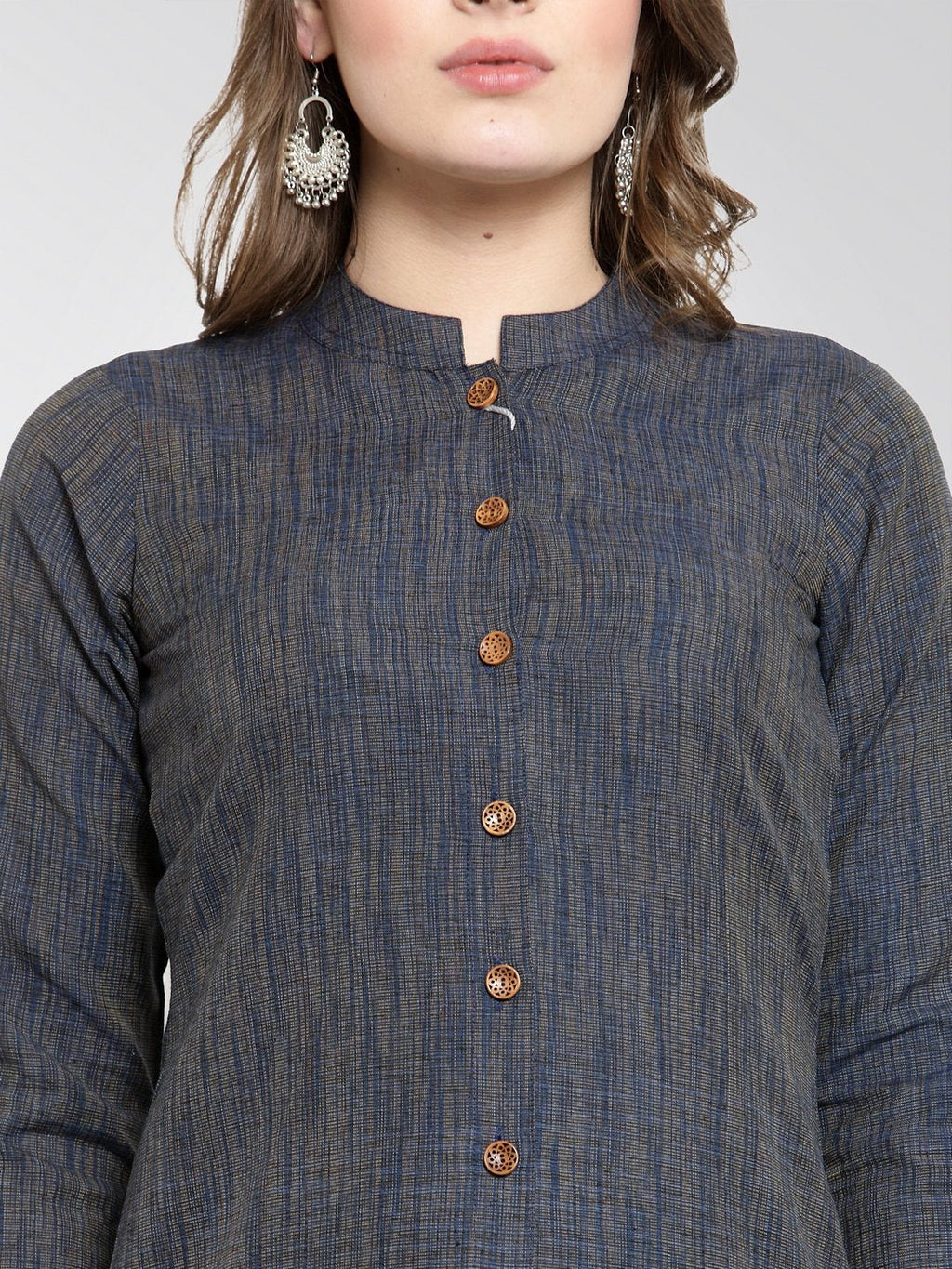 Jompers Women Navy self design straight Kurta - Distacart