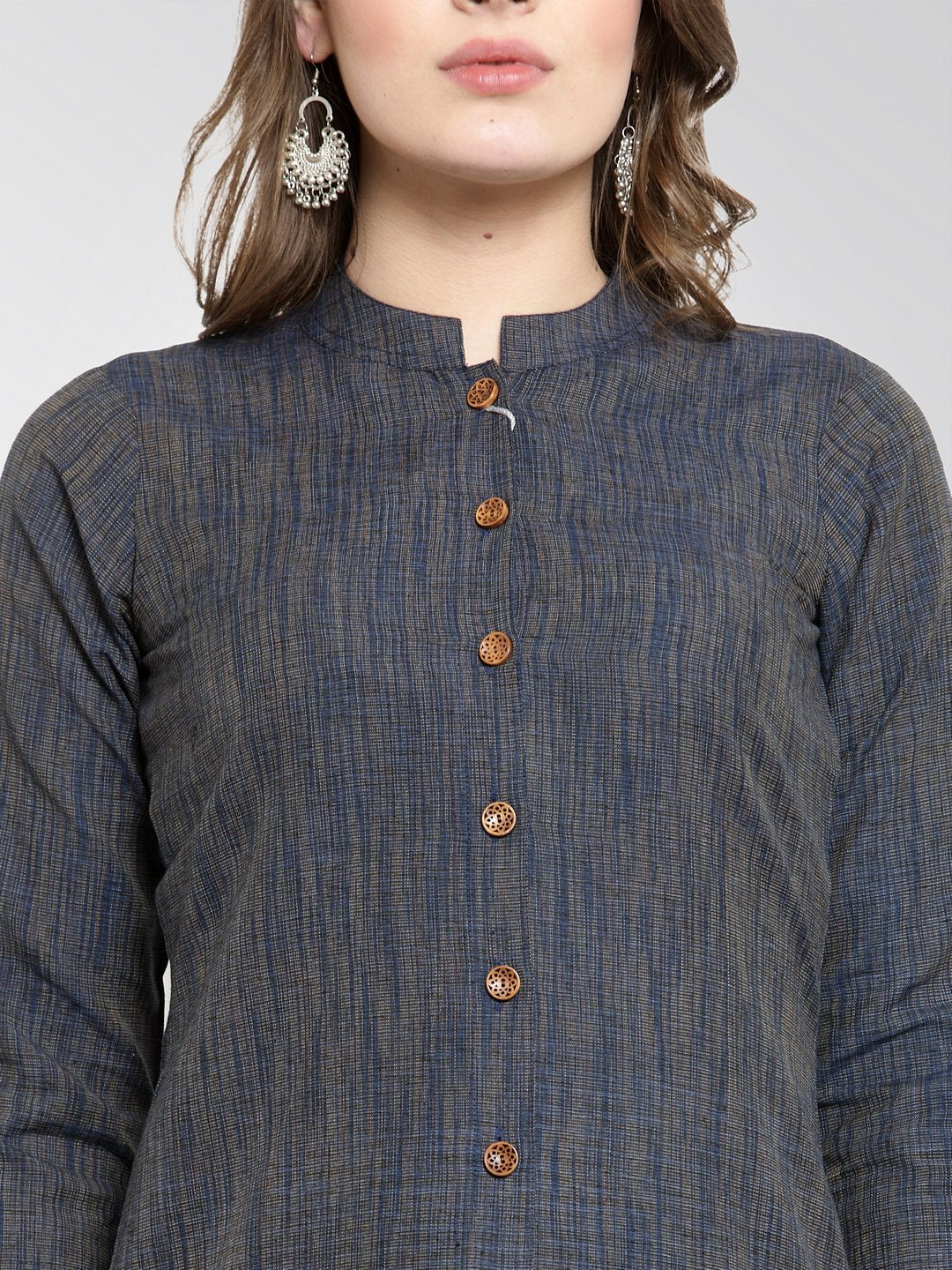 Jompers Women Navy self design straight Kurta - Distacart