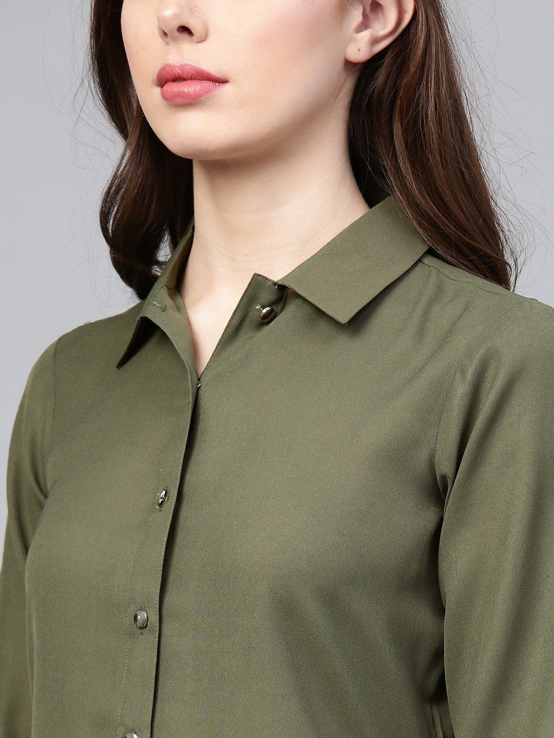 Jompers Women Olive Green Solid A-Line Kurta - Distacart