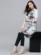 Jompers Women Blue & Black Printed Summer-cool A-line Kurta - Distacart