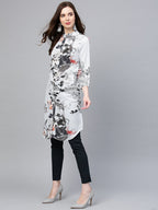 Jompers Women Blue & Black Printed Summer-cool A-line Kurta - Distacart