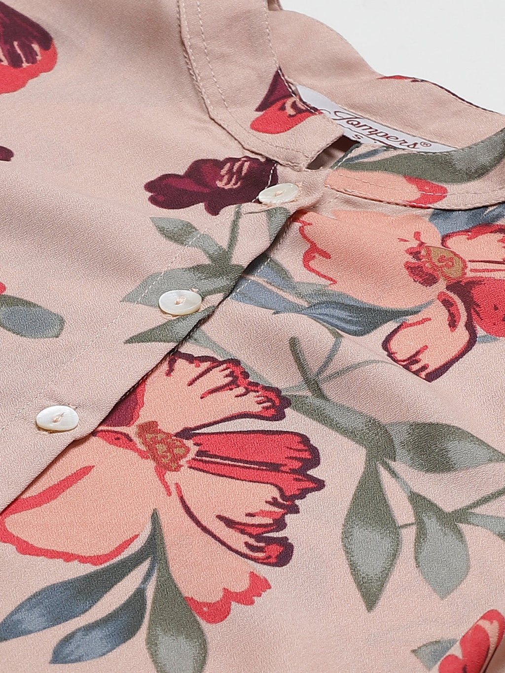 Jompers Women Peach & Red Printed Summer-cool A-line Kurta - Distacart