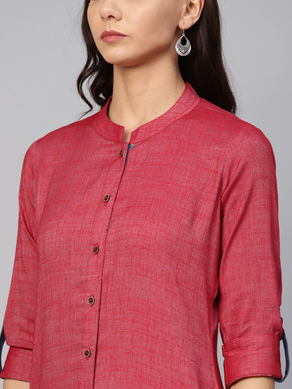 Jompers Women Maroon Woven Design Straight Rayon Kurta with Trousers - Distacart