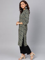 Jompers Women Cream-Coloured & Black Printed Straight Kurta - Distacart